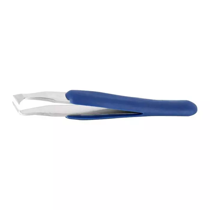 IDEAL-TEK ESD TWEEZER, BENT/FLAT, 115MM, 15AGW.C.DR.1