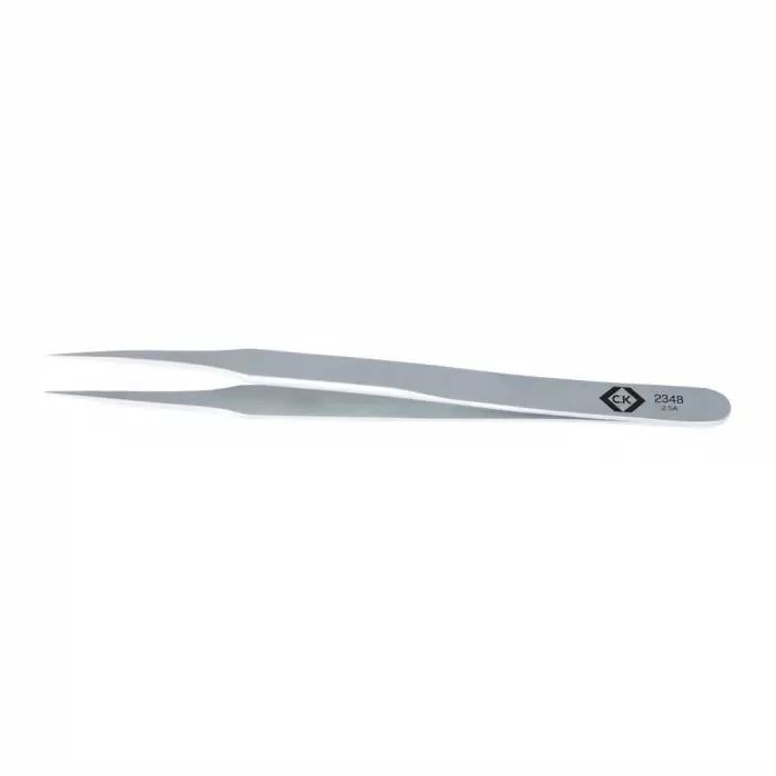 EUROSTAT 123 mm Stainless Steel Flat ESD Tweezers, 45-015-0195A