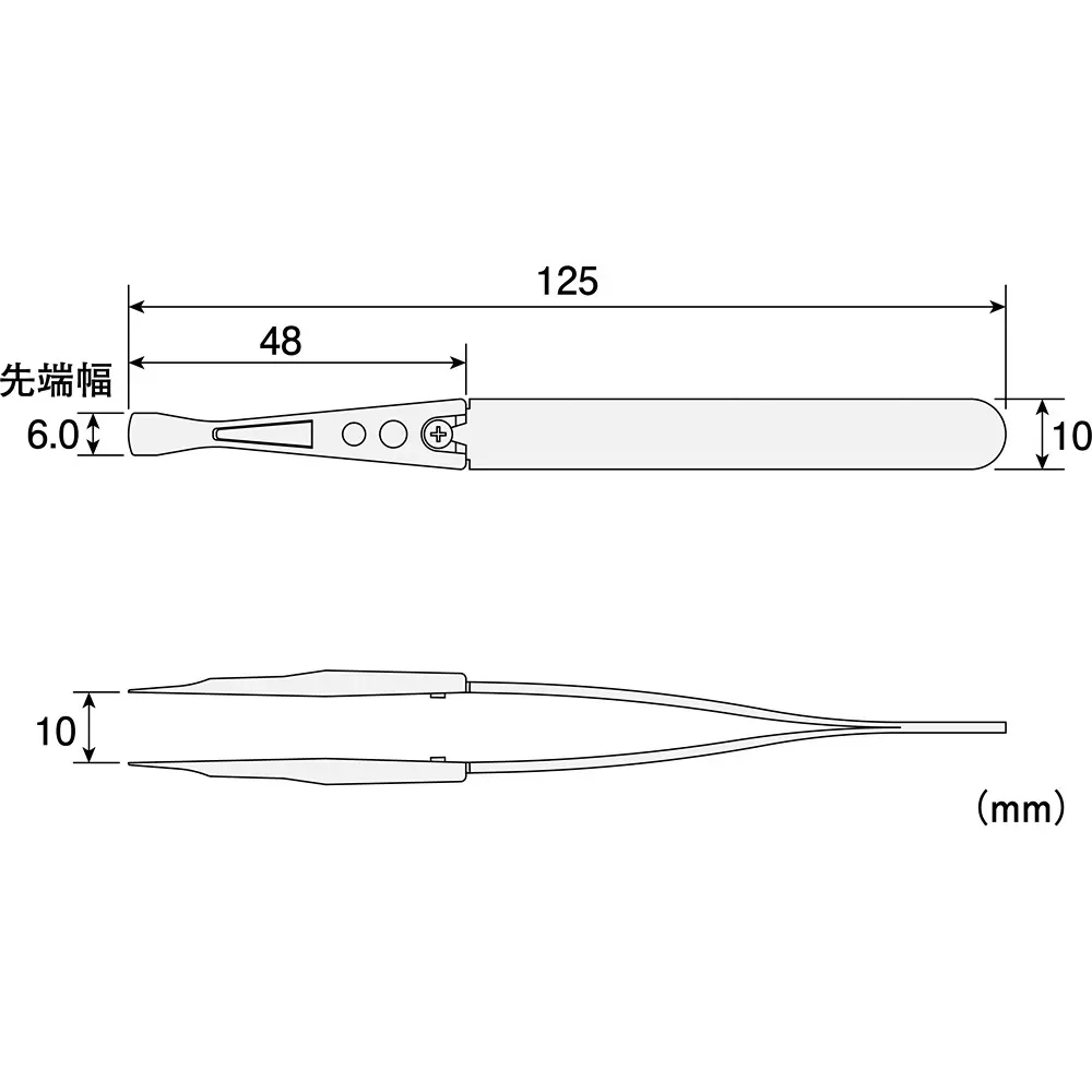 hozan-esd-chip-tweezer-60-mm-hela-type-tip-width-p-645-s