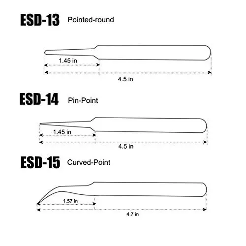 SCHOFIC Precision Tweezers Set Stainless Steel Black (Set of 6 Pcs)