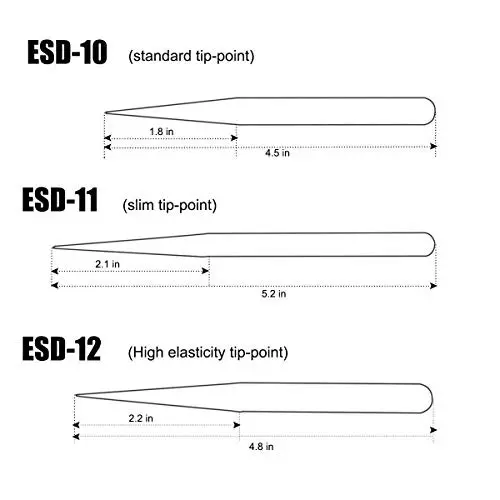 SCHOFIC Precision Tweezers Set Stainless Steel Black (Set of 6 Pcs)