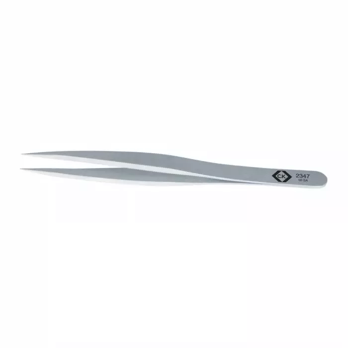 EUROSTAT 122 mm Stainless Steel Flat ESD Tweezers, 45-015-1461