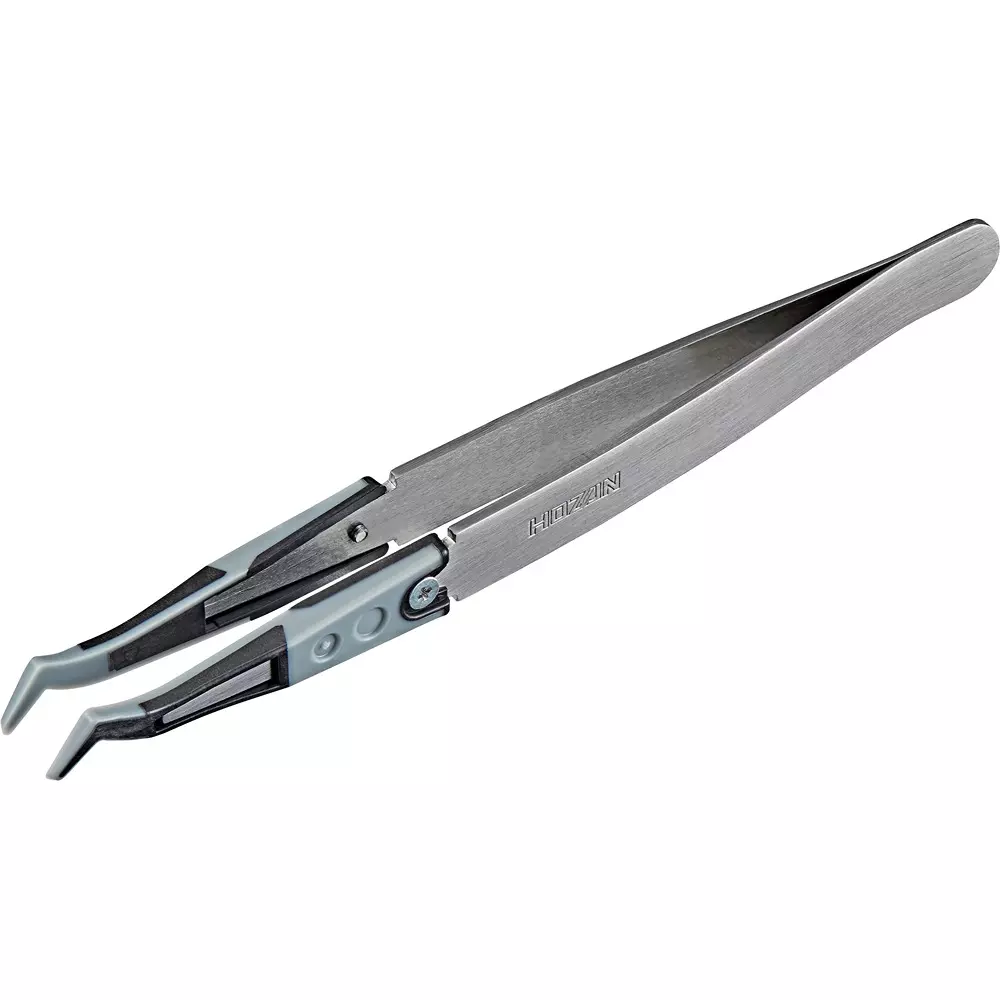 HOZAN ESD Soft Tip Tweezer 125 mm Overall Length, P-642-J