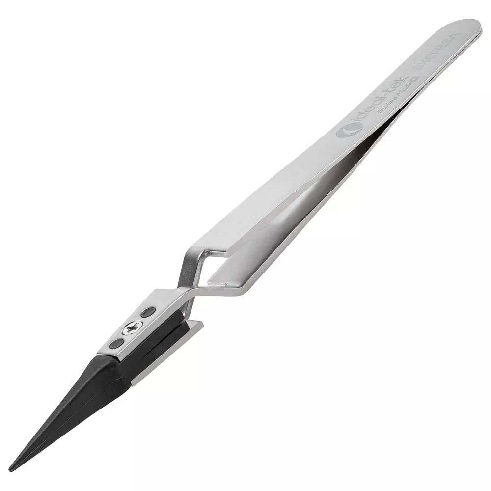 IDEAL-TEK Tweezer, Carbofib, ReplACeable Tips, 5XCFR.SA