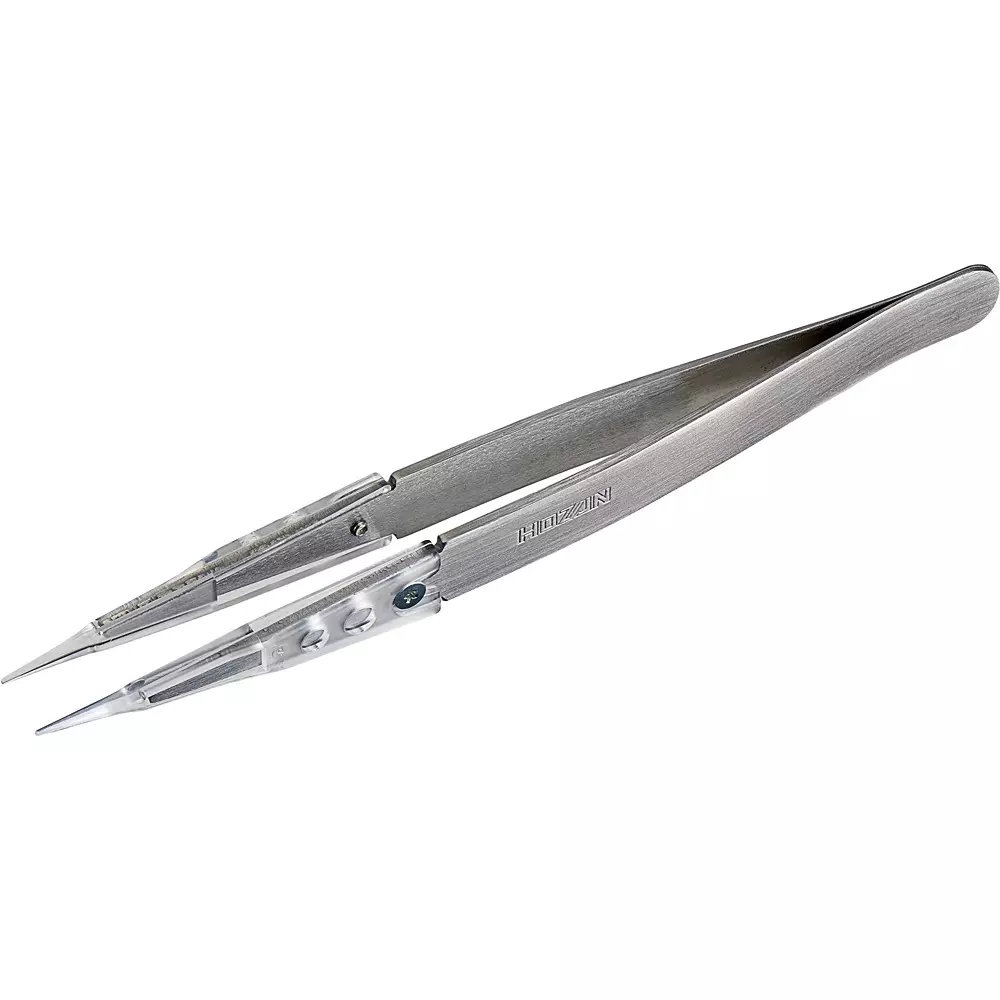 HOZAN Transparent Tip Tweezer 0.6 mm Tip Width, P-644-A
