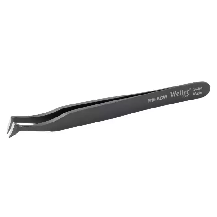 EREM 115 mm Carbon Steel Oblique Tweezers, B15AGW