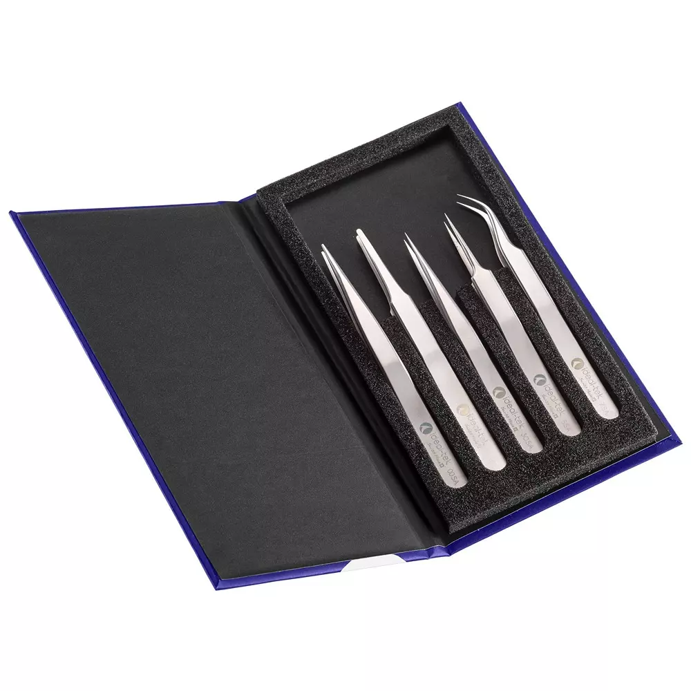IDEAL-TEK Tweezer Set, High Precision, 5Pc, K5HP.SA.IT