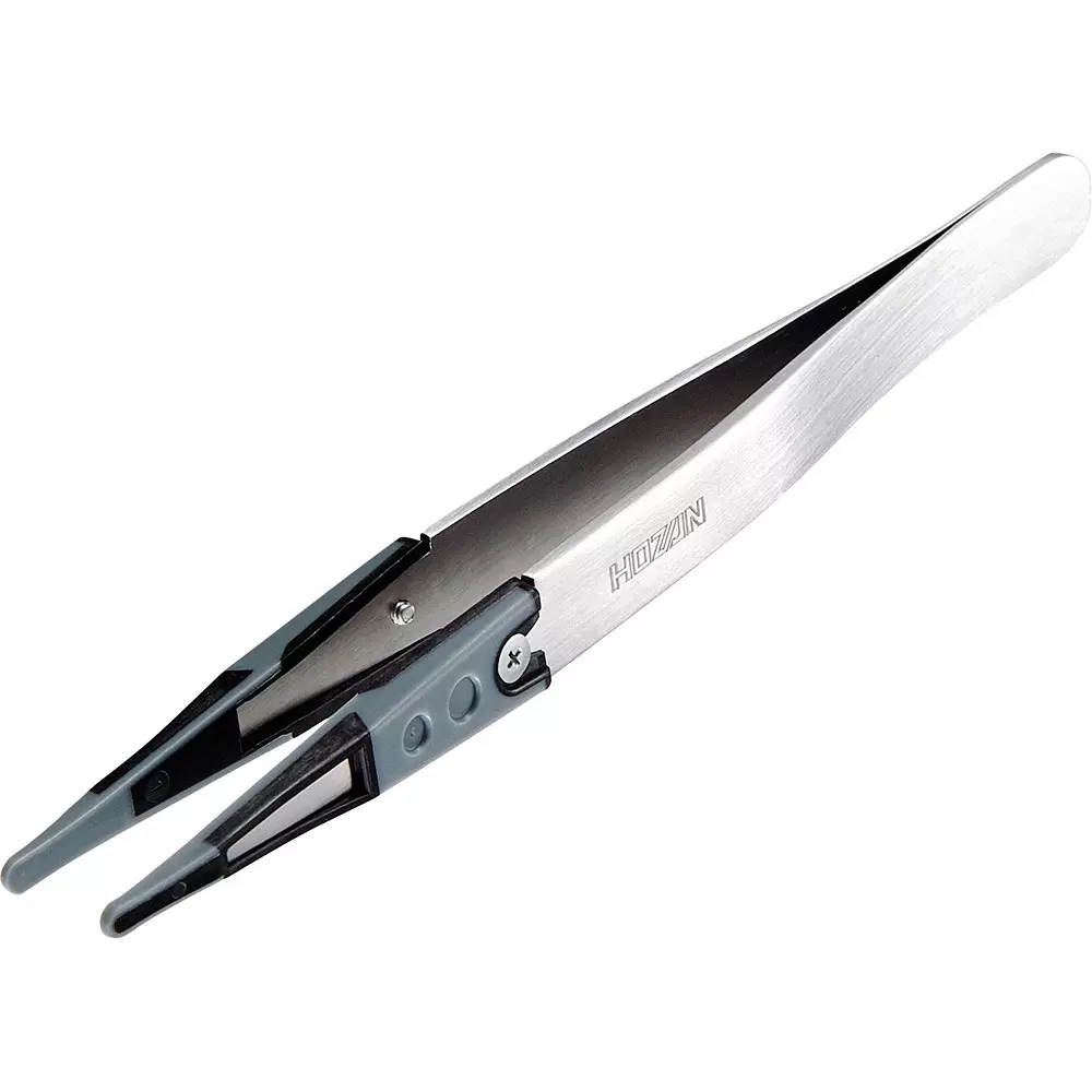 HOZAN ESD Soft Tip Tweezer 3.0 mm (R Type) Tip Width, P-643-J