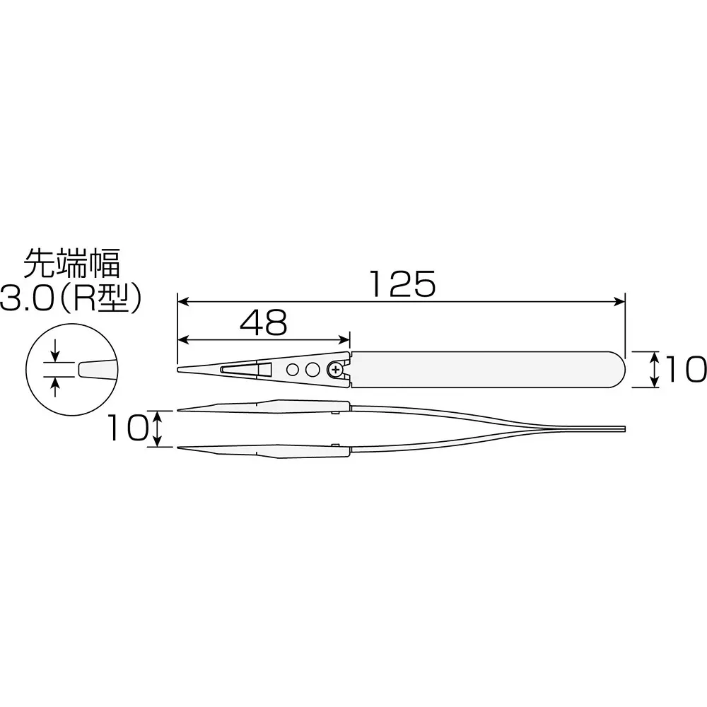 hozan-esd-soft-tip-tweezer-30-mm-r-type-tip-width-p-643-j