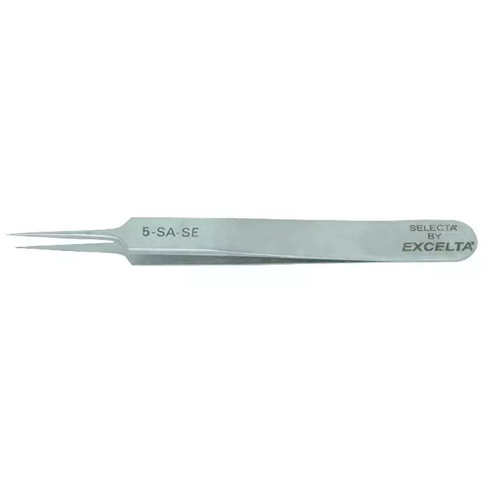 EXCELTA Precision Tweezer, 4.25In, 5-SA-SE