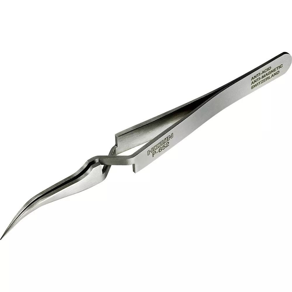 HOZAN Contrary Operating Tweezer 0.2 mm Tip Width, P-652