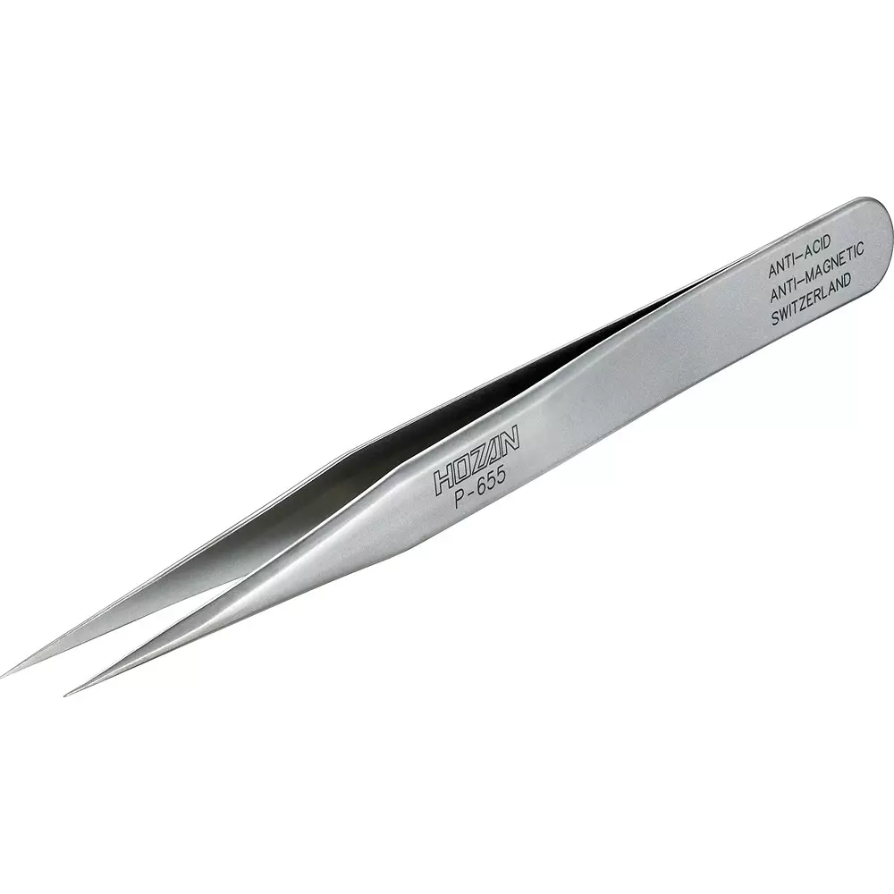 HOZAN Tweezer 0.2 mm Tip Width, P-655