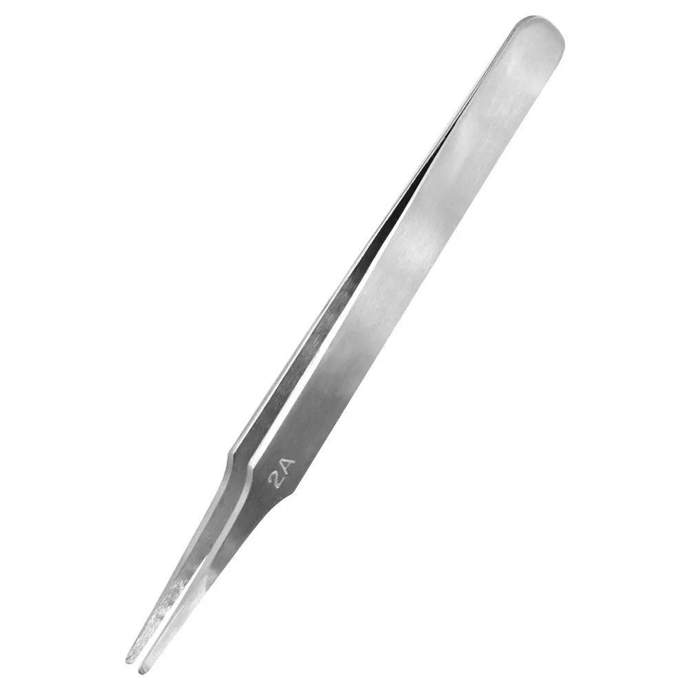 MULTICOMP PRO Tweezer Flat, Round Tip Type Miniature, Precision Stainless Steel Body Material, MP012545