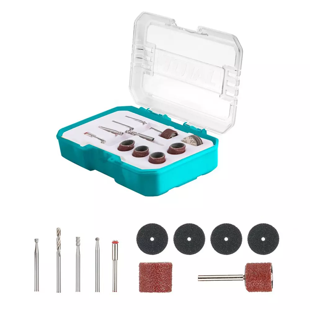 Total Wood Carving And Sanding Set For Mini Drill 3 mm (1/8 inch) Shank Type, TAKMG1030 (Set of 31 Pcs)