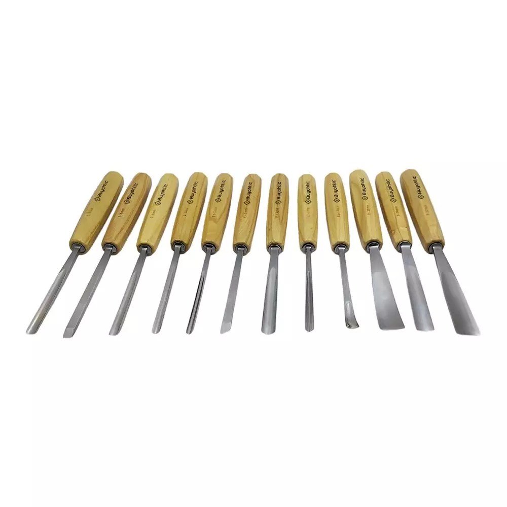A.D INTERNATIONAL Wood Carving Tools Set with Mallet, Canvas Case for Beginners and Professionals, 100-CS-150 (Set of 12)