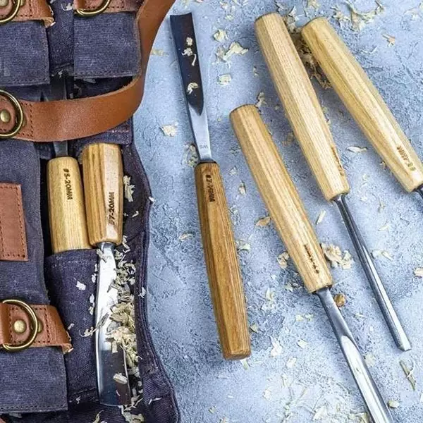 A.D INTERNATIONAL Wood Carving Tools Set with Mallet, Canvas Case for Beginners and Professionals, 100-CS-150 (Set of 12)