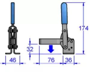 Sandfield Vertical Action Toggle Clamp MG85UB