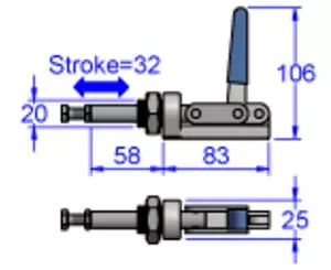 Sandfield Plunger Action Toggle Clamp CP50