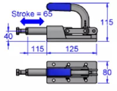 Sandfield Heavy Duty Plunger Action Toggle Clamp CP7