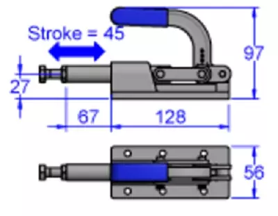 Sandfield Heavy Duty Plunger Action Toggle Clamp CP8