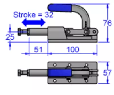 Sandfield Heavy Duty Plunger Action Toggle Clamp CP9