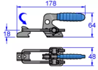 Sandfield Latch Type Toggle Clamp HC24HSS