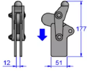 Sandfield Ball Ended Vertical Action Toggle Clamp M20CH