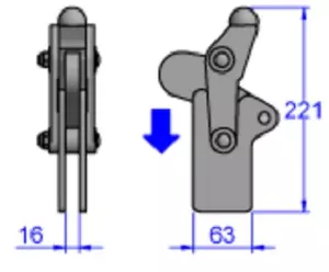 Sandfield Ball Ended Vertical Action Toggle Clamp M30CH