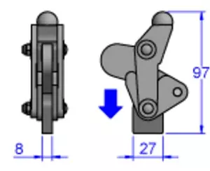 Sandfield Ball Ended Vertical Action Toggle Clamp M18SCH