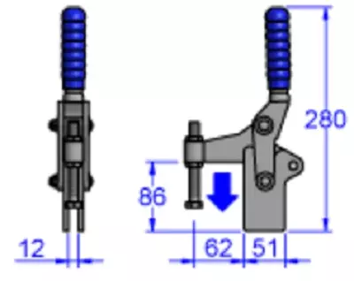 Sandfield Heavy Duty Vertical Action Toggle Clamp M20S