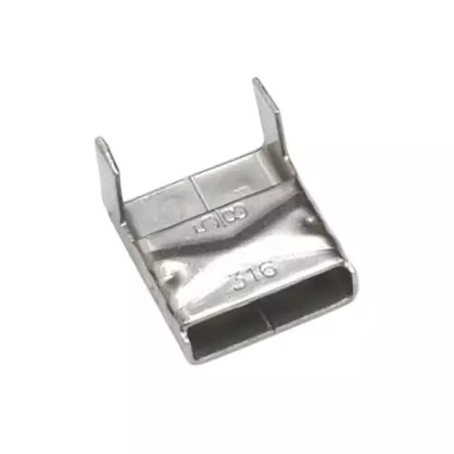 BAND-IT Uncoated 316 Stainless Steel Strap Clip 16 mm (5/8 inch) Band Width, AE4559 (Pack of 100)