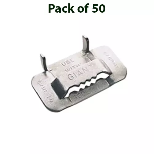 BAND-IT Giant Series Ear-Lokt Style Buckle 201 Stainless Steel 1/4 Hard 19 mm (3/4 inch) Width, G44099 (Pack of 50 )
