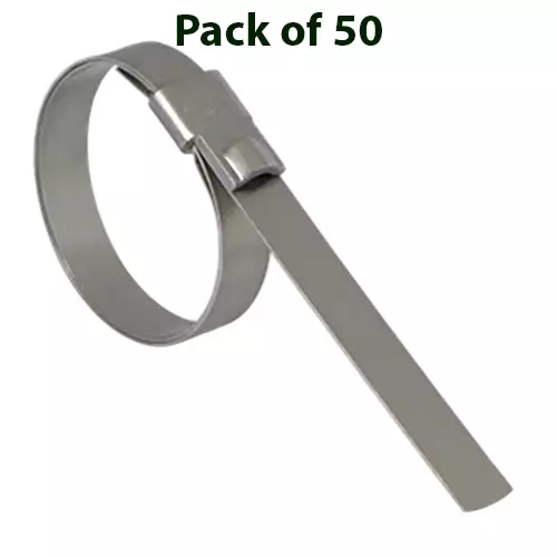 BAND-IT Ultra-Lok Preformed Clamp 201 Stainless Steel 1/4 Hard 19 mm Width 51 mm Inside Diameter, UL2279 (Pack of 50)