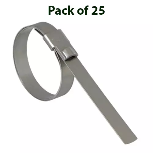BAND-IT Ultra-Lok Preformed Clamp 201 Stainless Steel 1/4 Hard 19 mm Width 125 mm Inside Diameter, UL2159 (Pack of 25)