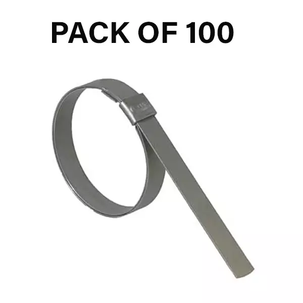 BAND-IT Stainless Steel Band Junior Smooth ID Clamp 201 Stainless Steel 12.7 mm (1/2 inch) Width, JS2369 (Pack of 100)
