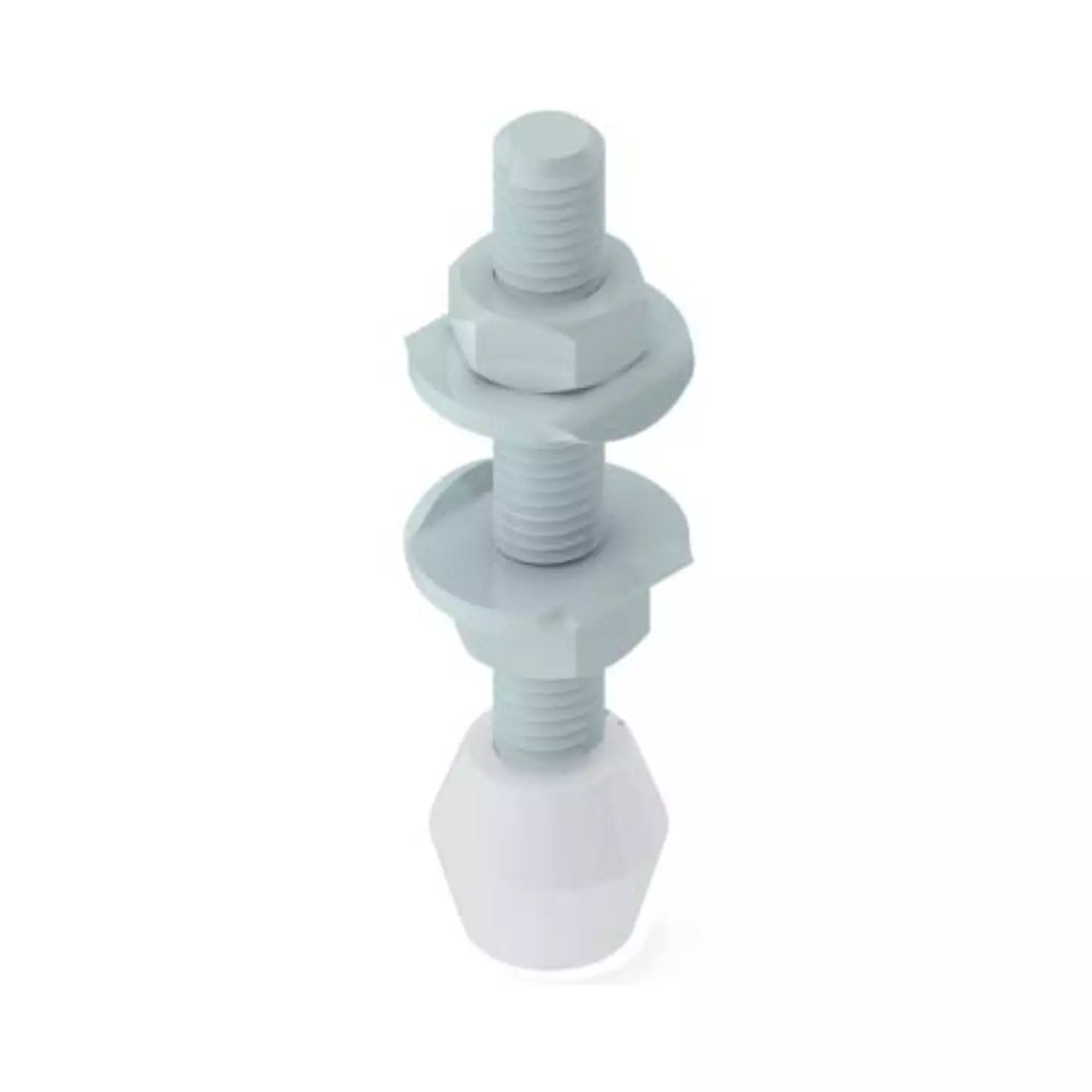 STEEL-SMITH Nylon Tip Spindle with 2 Nuts and 2 Washers M10 Dia, NT-1085-2N2W (Set of 5 Pcs)