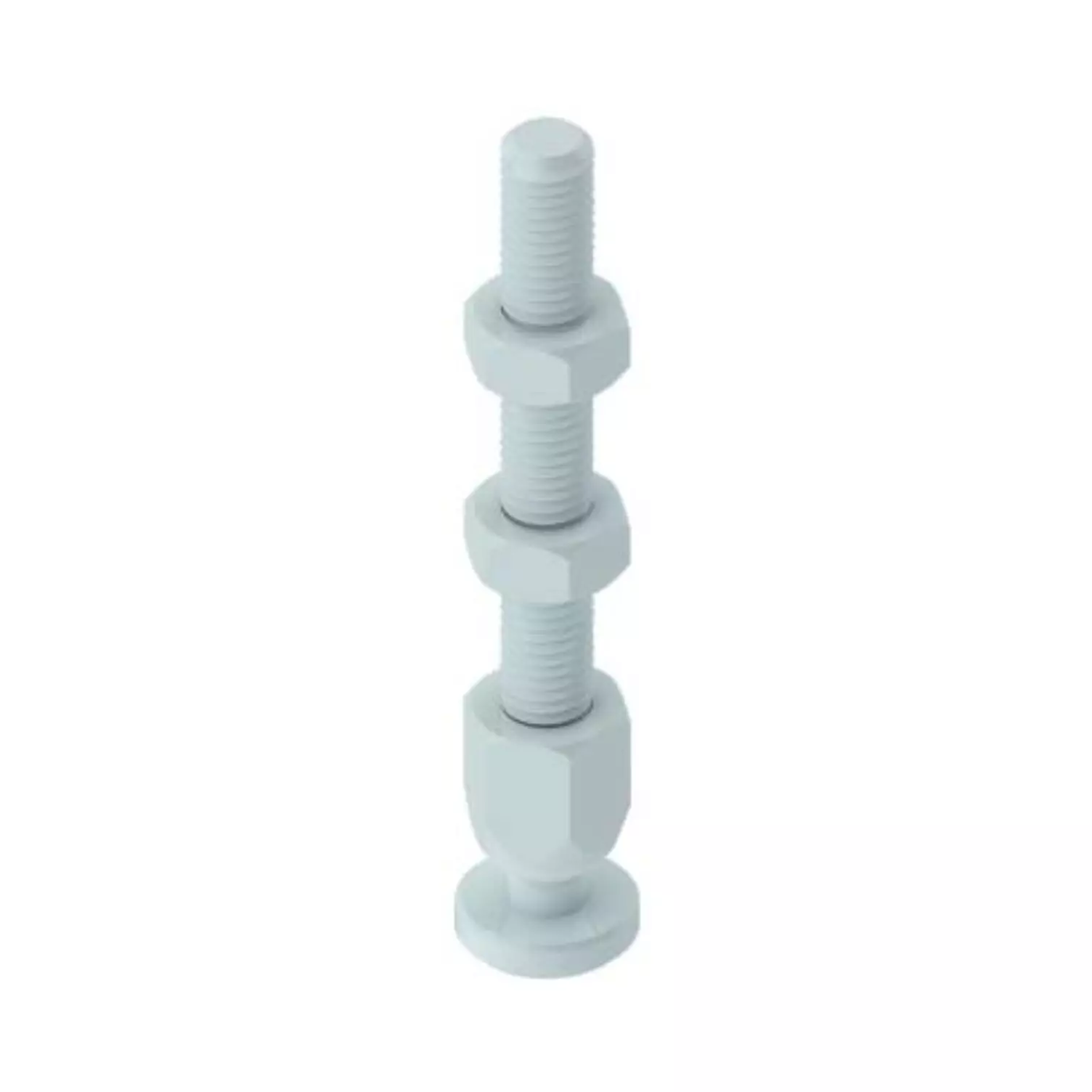 STEEL-SMITH SW Series Swivel Foot Spindle with 2 Nuts, (Set of 3 Pcs)