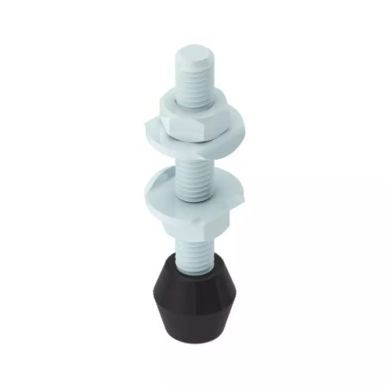 STEEL-SMITH Rubber Tip Spindle with 2 Nuts and 2 Washers M5 Dia, RT-529-2N2W (Set of 5 Pcs)