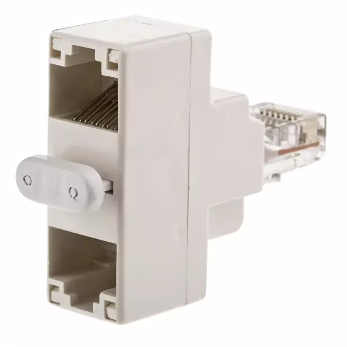 Decelect 3-Port RJ45 Female RJ45 Male Splitter Cat5e, DPM8812