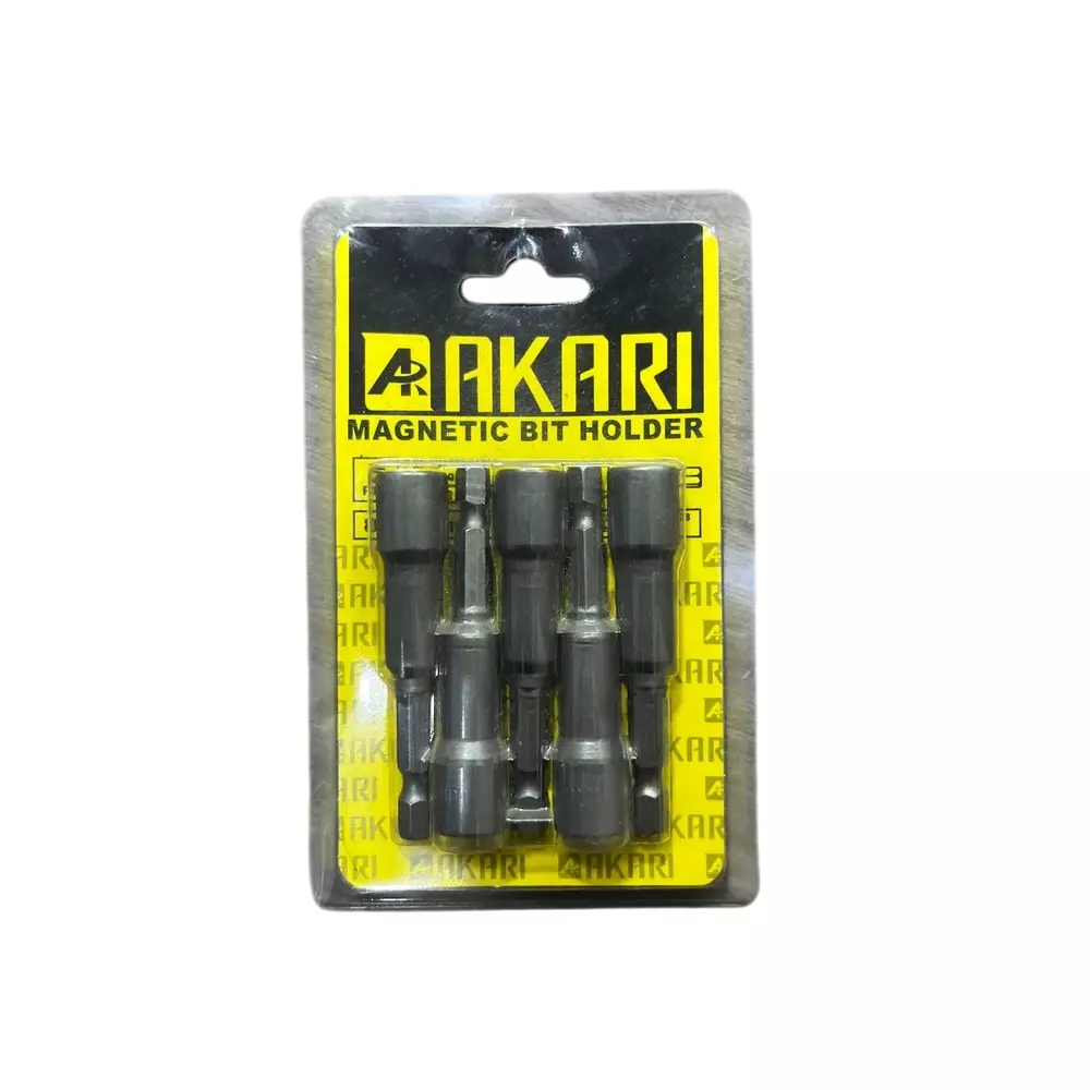 AKARI Magnetic Bit Holder 8x65 mm Alloy Steel Grey, SDB-2 (Set of 5)
