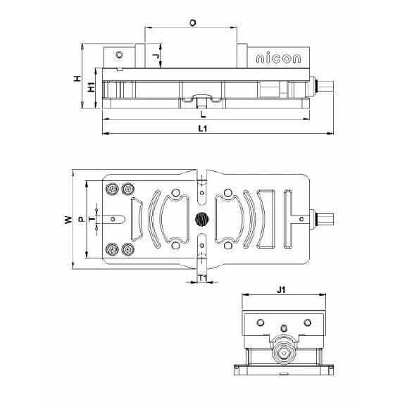 Nicon Precision Lockdown Jaw Machine Vice with Fixed Base Ductile Cast Iron Body 160 mm Jaw Width and 225 mm Opening, MMV160+