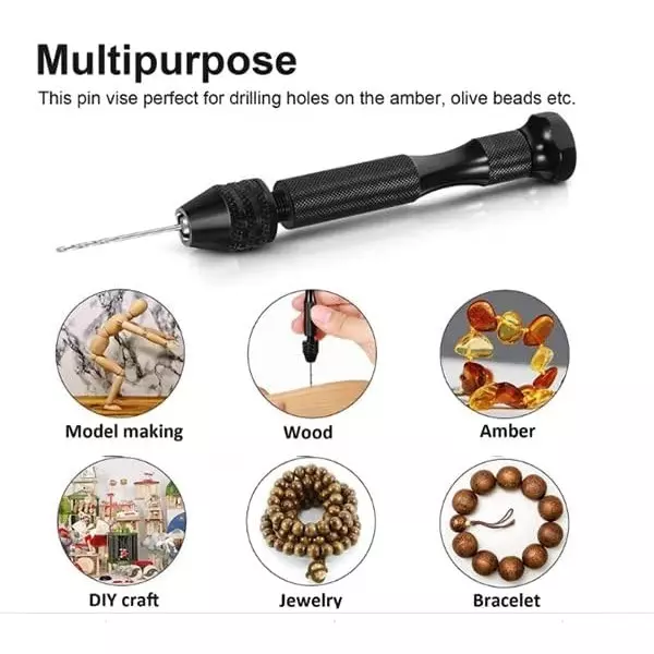 YADAV Precision Pin Vise Hand Drill with 25 Pcs Micro Twist Drill Bit Set 0.5–3.0 mm for PCB, Metal, Wood, Jewelry & Plastic