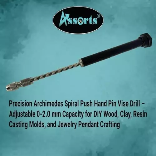Assorts Spiral Push Hand Pin Pin Vise Resin 0-2 mm Capacity for Accurate Drilling & Tapping