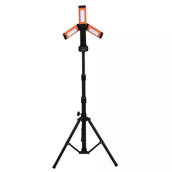 Groz Cordless Site Lamp with Tripod Stand 3 Head Design2000 Lumen 3.7 V, 4000 mAh 360° Multi-Directional, LED/685T
