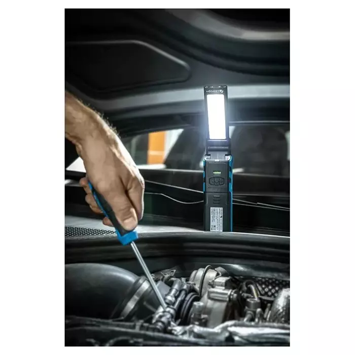 Hogert Technik 5 W Workshop LED Lamp High Grade Anti Slip ABS Plastic Body and 2000 mAh Battery Capacity, HT1E407