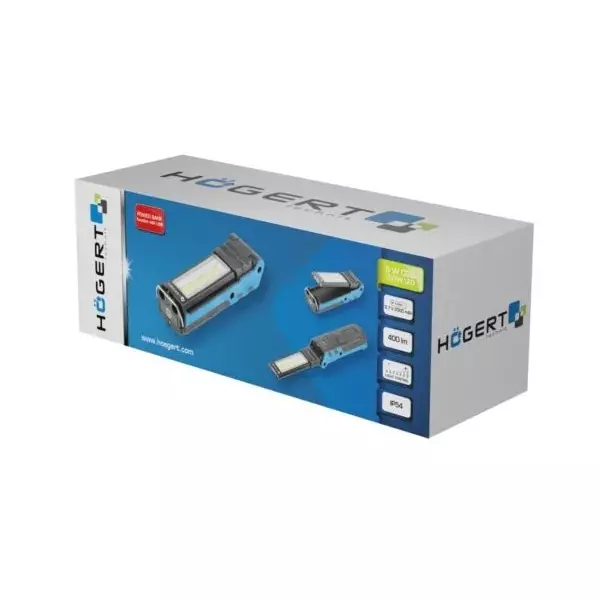 Hogert Technik 5 W Workshop LED Lamp High Grade Anti Slip ABS Plastic Body and 2000 mAh Battery Capacity, HT1E407