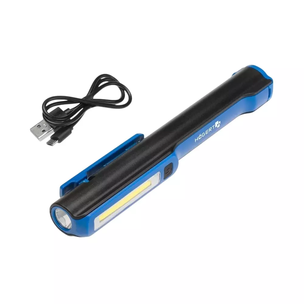 Hogert Technik 3 W Inspection Torch High Grade Anti Slip ABS Plastic Body and 1200 mAh Battery Capacity, HT1E406