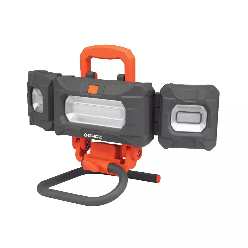 Groz AC Powered Foldable Worklight 4000 Lumen 220V AC, 50 Hz Grey & Orange, LED/616/EU