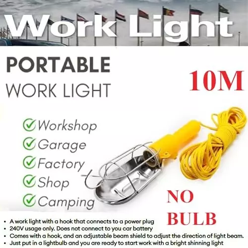 Malfah Enterprises Work Light Led Without Bulb 10 m (1000 cm) Non-Slip Handle ABS Yellow