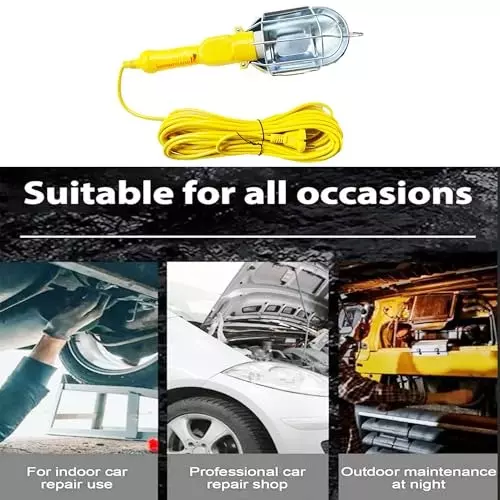Malfah Enterprises Work Light Led Without Bulb 10 m (1000 cm) Non-Slip Handle ABS Yellow